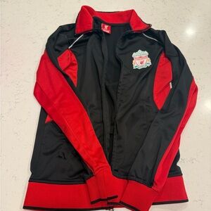 Liverpool Fc track zip up hoodie Black new season Boys YM (broken Zipper)